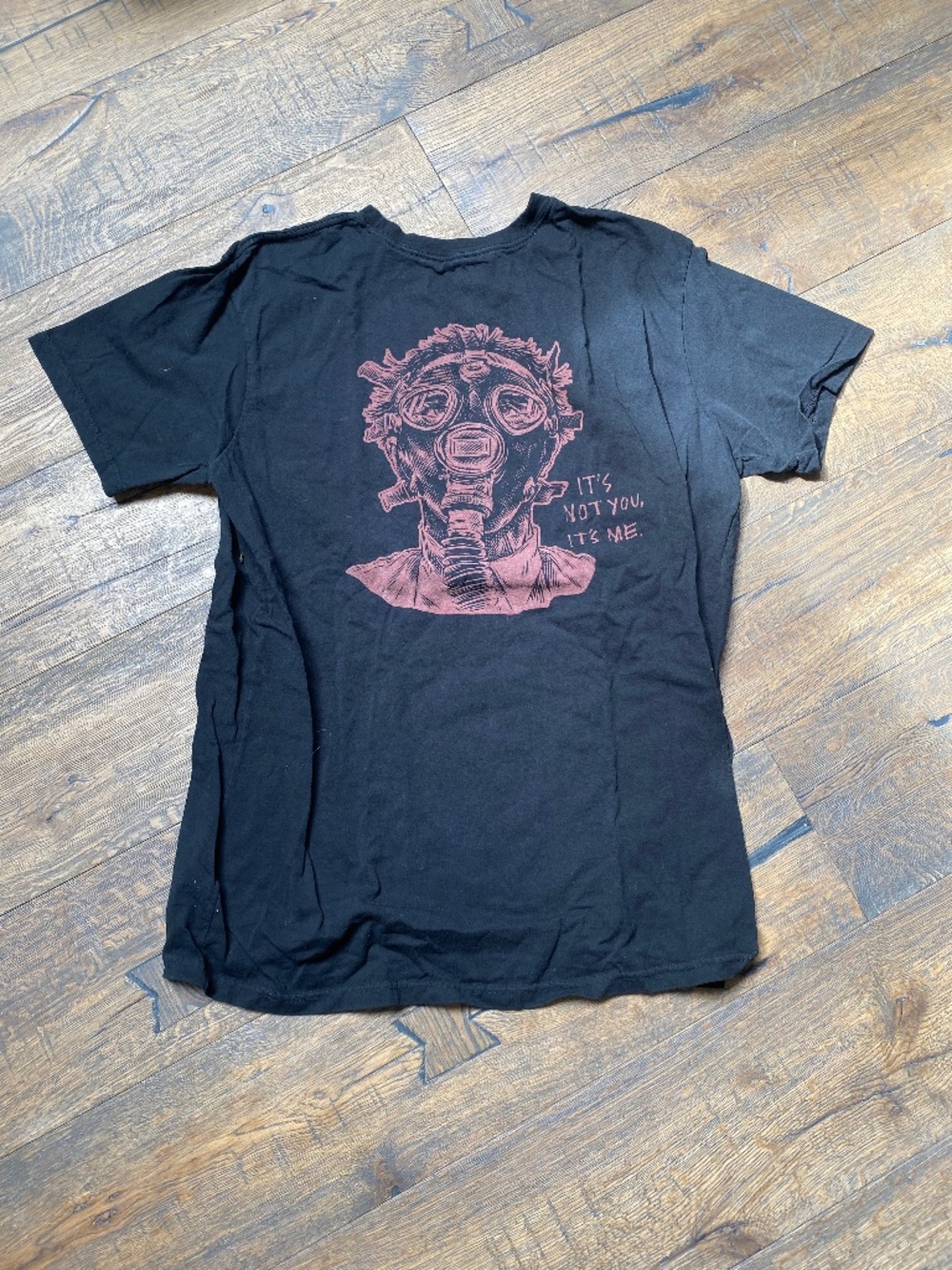 RVCA Industrial Tee 2XL Black Gas Mask Graphic Pocket T-Shirt